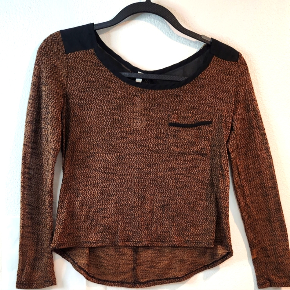Mind code Woman Blouse Brown and Black Size Small